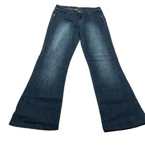 Southpole 2000s Dark Wash Flare Jeans Size 9 Low Rise Rhinestone Pockets Y2K